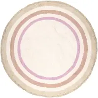 Little Olly Tapis rond lavable pour enfant | Milo Rose | Ø 80cm | Rose | Rond | Tapis enfants
