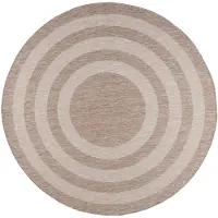 De Onlinewinkelier b.v. Volero - Tapis rond d’extérieur – Sierra Frame Beige/Crème - Ø 80cm