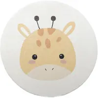 Little Olly Tapis rond lavable pour enfant | Sammy Giraffe Jaune | Ø 120cm | Jaune | Rond | Tapis enfants