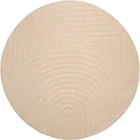 FRAAI Tapis scandinave rond | Charm Curves Beige | Ø 160cm | Beige | Rond | Tapis