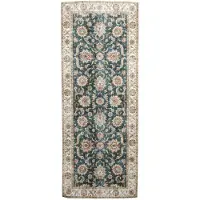 FRAAI Tapis de couloir lavable | Domingo Oriental Vert Foncé | 80x200cm | Vert | Tapis de couloir | Tapis