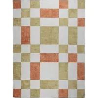 FRAAI Tapis d'intérieur et d'extérieur rétro | Pop Cubes terra | 200x290cm | Terracotta | Rectangulaire | Tapis