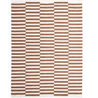 FRAAI Tapis en coton | Dazzle Blocks Marron/Blanc | 160x230cm | Blanc | Rectangulaire | Tapis