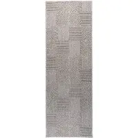 Studio Clarice Tapis de couloir – Hidde 3D Circles Gris | 80x350cm | Gris | Rectangulaire | Tapis