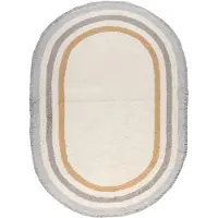 Little Olly Tapis ovale lavable pour enfant | Milo Gris | 200x300cm | Gris | Ovale | Tapis enfants