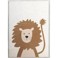 Little Olly Tapis lavable pour enfant | Simba Lion Marron | 140x200cm | Marron | Rectangulaire | Tapis enfants