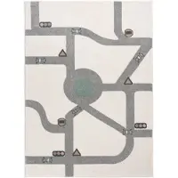 Little Olly Tapis chambre d'enfant | Bowie Highway Crème | 80x150cm | Crème | Rectangulaire | Tapis enfants
