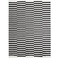FRAAI Tapis en coton | Dazzle Blocks Noir/Blanc | 230x330cm | Noir | Rectangulaire | Tapis