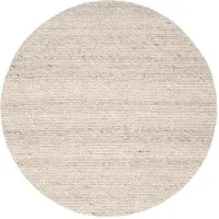 NATURL. Tapis en laine rond | Feline Blanc/Chiné | Ø 120cm | Blanc | Rond | Tapis
