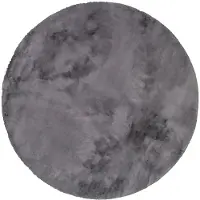 NATURL. Tapis rond à poils longs | Comfy Supreme Anthracite | Ø 100cm | Anthracite | Polyester | Rond