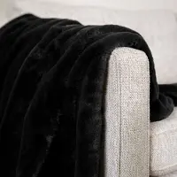 NATURL. Plaid lavable | Otis Noir | 130x170cm | Noir | Rectangulaire | Tapis