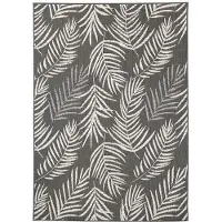 FRAAI Tapis d'extérieur | Malta Leaves Noir | 120x170cm | Noir | Rectangulaire | Tapis d'extérieur
