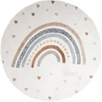 Little Olly Tapis rond lavable pour enfant | Ravi Rainbow Multicolore | Ø 100cm | Multicolore | Rond | Tapis enfants