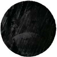 NATURL. Tapis rond à poils longs | Comfy Supreme Noir | Ø 120cm | Noir | Polyester | Rond