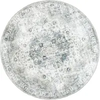 FRAAI Tapis rond vintage | Lago Gris | Ø 120cm | Gris | Coton | Rond