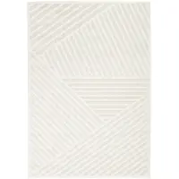 FRAAI Tapis d'intérieur et d'extérieur moderne | Nori Lines Blanc | 160x230cm | Blanc | Rectangulaire | Tapis