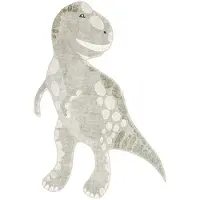 Little Olly Tapis lavable pour enfant | Wild Dino | 90x150cm | Gris | Forme libre | Tapis enfants