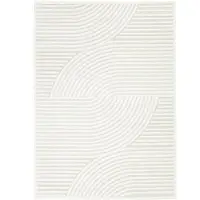 FRAAI Tapis d'intérieur et d'extérieur moderne | Nori Curves Blanc | 160x230cm | Blanc | Rectangulaire | Tapis