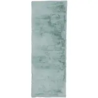 NATURL. Tapis de couloir doux à poils longs | Comfy Supreme Bleu/Vert | 80x250cm | Bleu | Tapis de couloir | Tapis