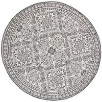 FRAAI Tapis d'extérieur rond | Summer Oriental Gris | Ø 280cm | Gris | Rond | Tapis d'extérieur