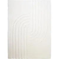 FRAAI Tapis doux à poils longs | Carvy Curves Crème | 160x230cm | Crème | Rectangulaire | Tapis