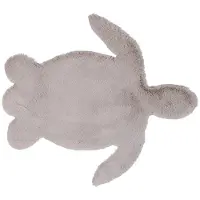 Little Olly Tapis enfant | Huggy Turtle Gris | 80x90cm | Gris | Forme libre | Tapis enfants