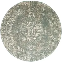 FRAAI Tapis rond vintage | Spring Ethnic Vert/Crème | Ø 240cm | Vert | Rond | Tapis