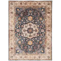 FRAAI Tapis vintage | Imagine Medallion Rustique | 200x290cm | Bleu | Polyester | Rectangulaire
