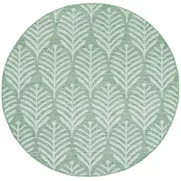 FRAAI Volero - Tapis d'extérieur rond - Feuilles d'été vertes | Botanique - Ø 120cm
