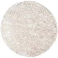 NATURL. Tapis rond à poils longs | Lofty Crème/Blanc | Ø 100cm | Crème | Rond | Tapis