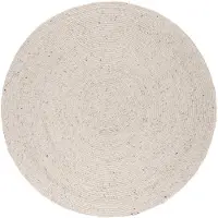 NATURL. Tapis en laine rond | Wise Gris/Chiné No. 367 | Ø 100cm | Gris | Rond | Tapis