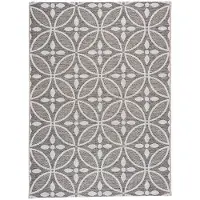 FRAAI Tapis d'extérieur | Summer Pattern Gris | 140x200cm | Gris | Rectangulaire | Tapis d'extérieur
