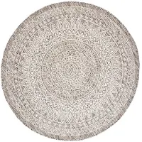 FRAAI Volero - Tapis d'extérieur rond - Summer Azteca Gris Clair - Ø 160cm