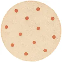 Little Olly Tapis rond pour chambre d’enfant – Lou Dots Terracotta | Ø 140cm | Terracotta | Rond | Tapis enfants