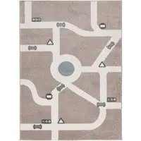 Little Olly Tapis chambre d'enfant | Bowie Highway Taupe | 80x150cm | Taupe | Rectangulaire | Tapis enfants