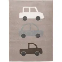 Little Olly Tapis chambre d'enfant | Bowie Auto Taupe | 120x170cm | Taupe | Rectangulaire | Tapis enfants