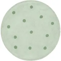Little Olly Tapis rond pour chambre d’enfant – Lou Dots Vert | Ø 140cm | Vert | Rond | Tapis enfants