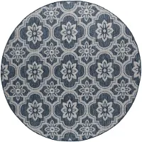 FRAAI Tapis d’extérieur rond – Rio Flower Bleu | Ø 200cm | Bleu | Rond | Tapis