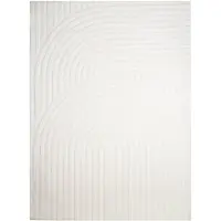 FRAAI Tapis scandinave | Charm Curves Blanc | 140x200cm | Blanc | Synthétique | Rectangulaire