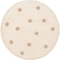 Little Olly Tapis rond pour chambre d'enfant – Lou Dots Taupe | Ø 80cm | Taupe | Rond | Tapis enfants
