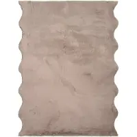 NATURL. Tapis doux à poils longs | Comfy Supreme Wavy Taupe | 80x150cm | Taupe | Polyester | Ondulé