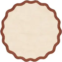 FRAAI Tapis Rond Lavable – Hazy Marron/Crème | Ø 160cm | Marron | Rond | Tapis