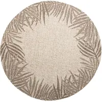 FRAAI Volero - Tapis d'extérieur rond - Tiga Edge Taupe - Ø 120cm