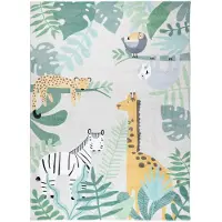 Little Olly Tapis enfant | Jungle Giraffe Beige | 160x230cm | Multicolore | Rectangulaire | Tapis enfants