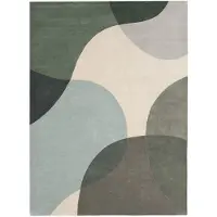 Studio Clarice Tapis en laine abstrait | Clarice Vert Olive/Menthe | 200x290cm | Menthe | Rectangulaire | Tapis