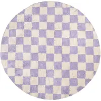 FRAAI Volero - Tapis Rétro Rond - Gambit Lilas/Blanc - Ø 80cm