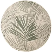De Onlinewinkelier b.v. Volero - Tapis d'Extérieur Rond - Tiga Vert Palmier - Ø 120cm