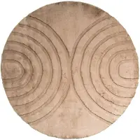 FRAAI Tapis rond à poils longs | Carvy Arches Taupe | Ø 80cm | Taupe | Rond | Tapis