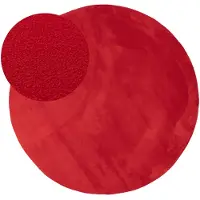 NATURL. Tapis rond lavable | Vivid Rouge | Ø 120cm | Rouge | Polyester | Rond