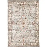 FRAAI Tapis d'extérieur vintage | Santo Flora Gris Clair | 120x170cm | Gris | Rectangulaire | Tapis d'extérieur